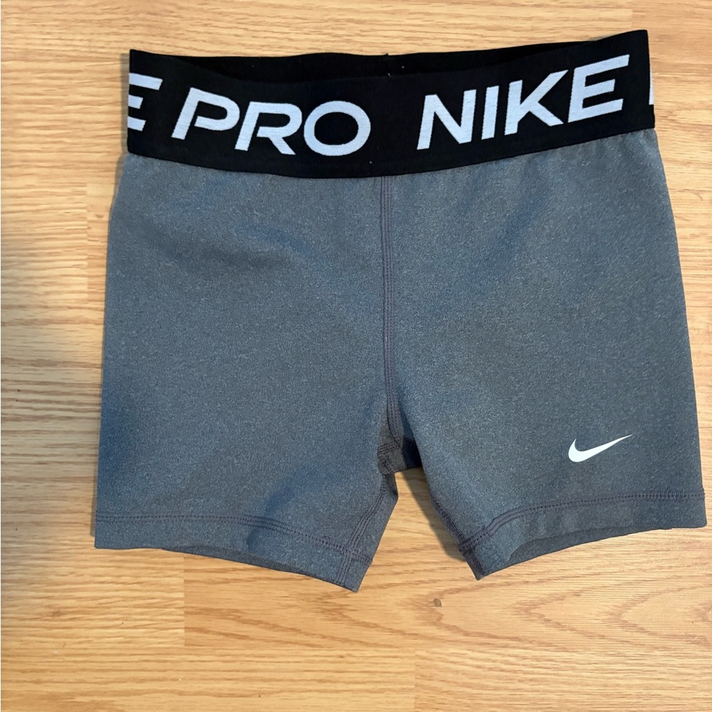 Nike Pro Charcoal Shorts with Black Waistband